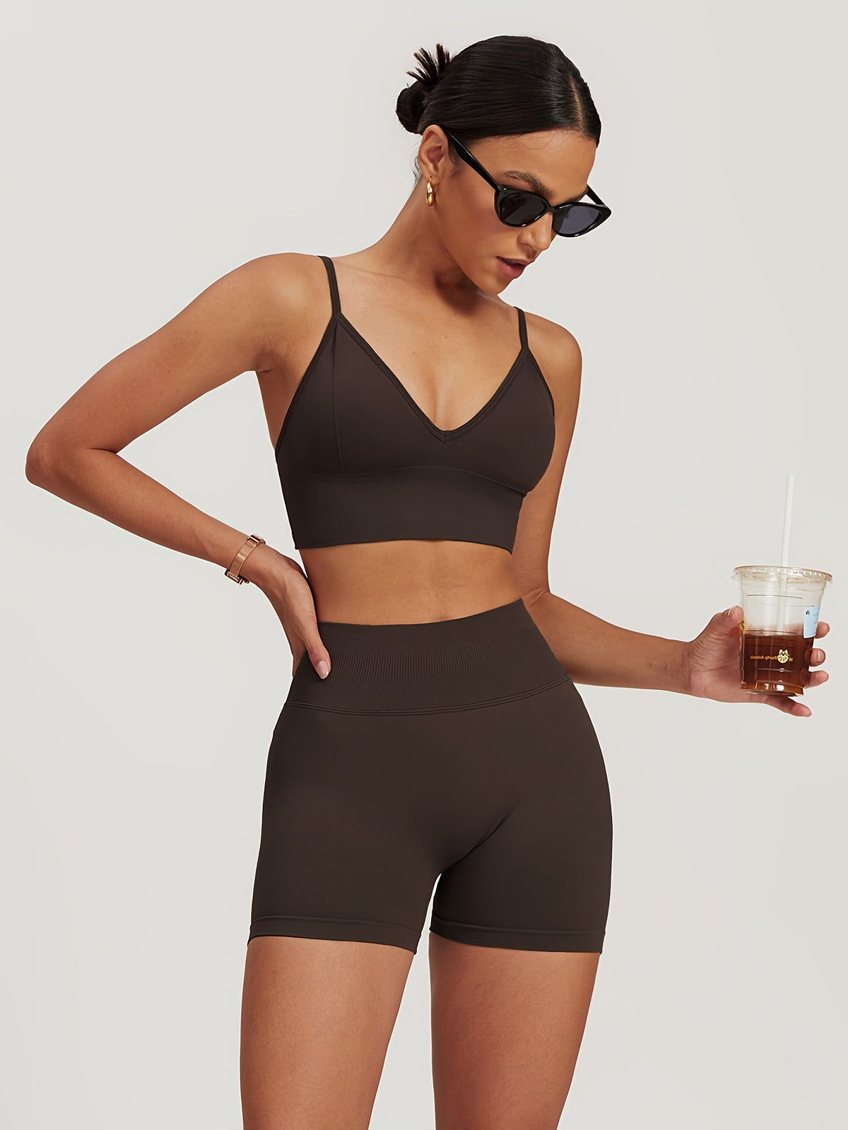 Seamless Cami Set - Dark Brown