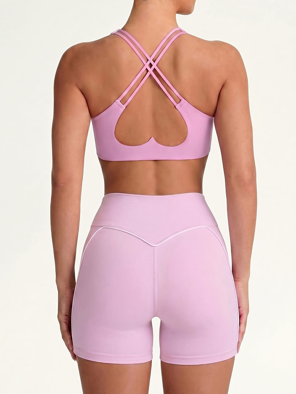 Contrast Side Seam Shorts - Pink