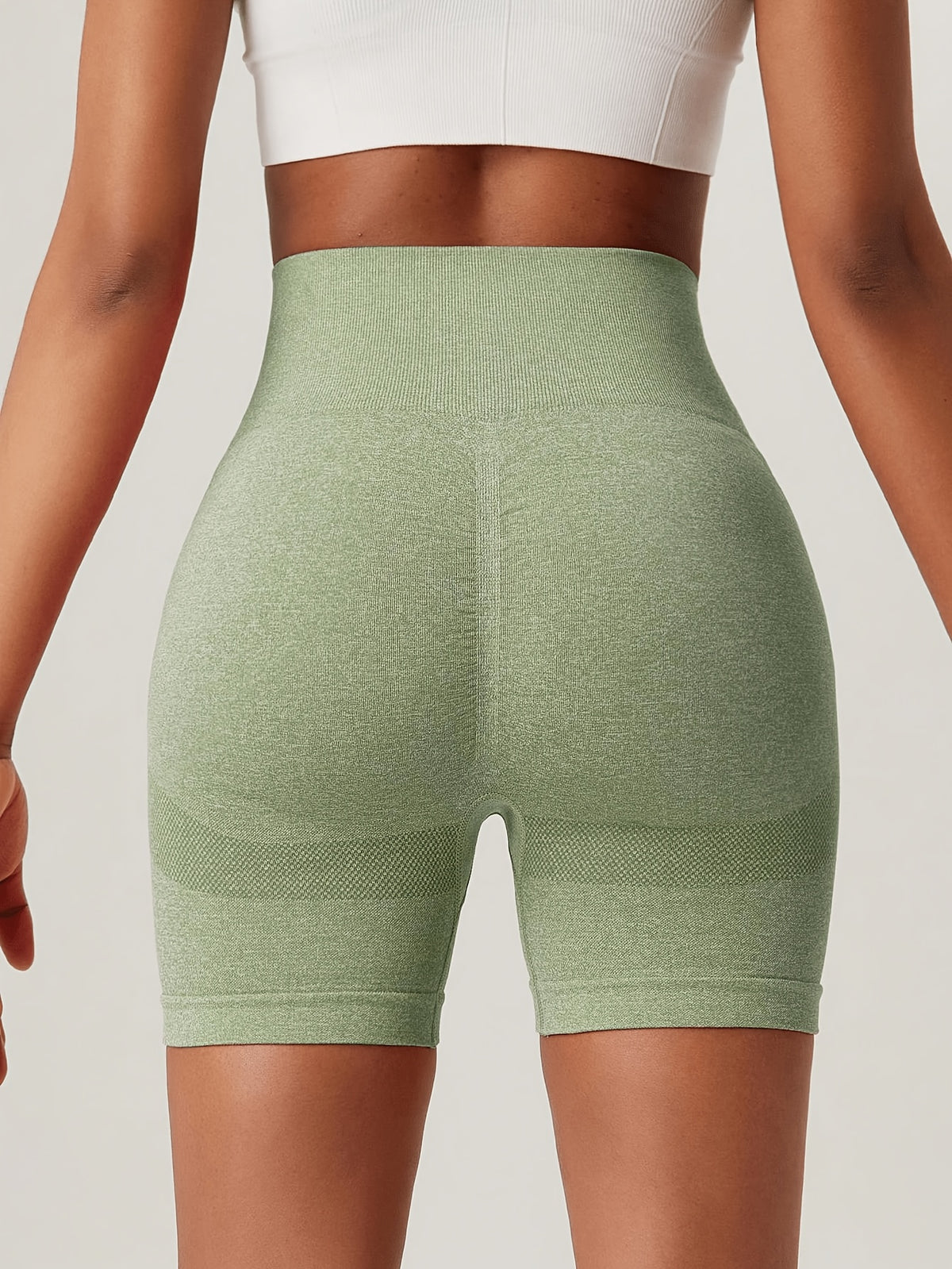 Curved Contour Lifting Shorts - Sage Green