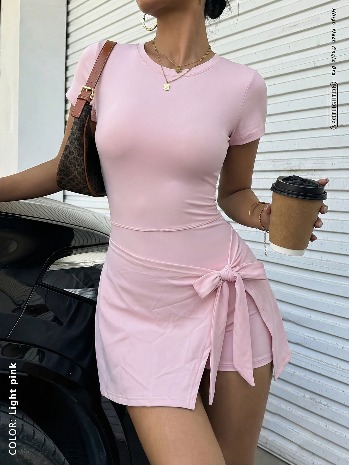 Wrap Tie Tennis Dress - Light Pink