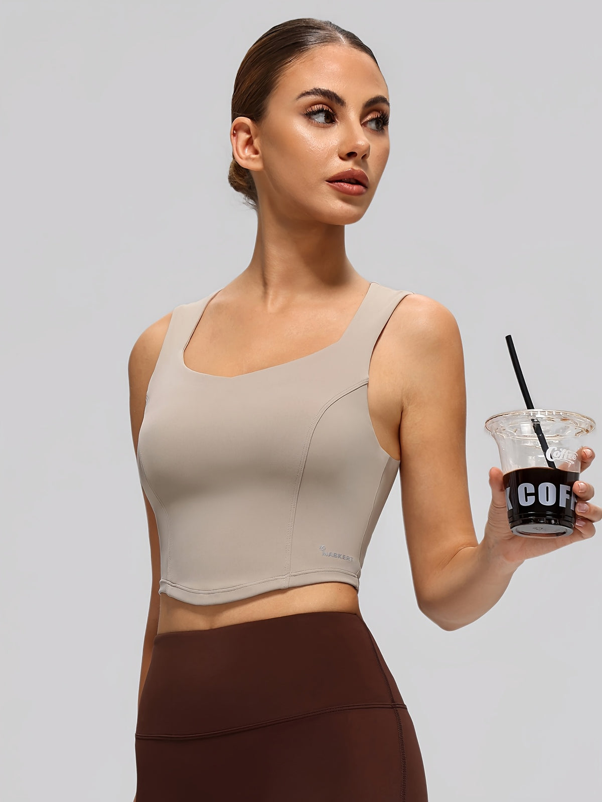 Cropped Yoga Cami - Khaki
