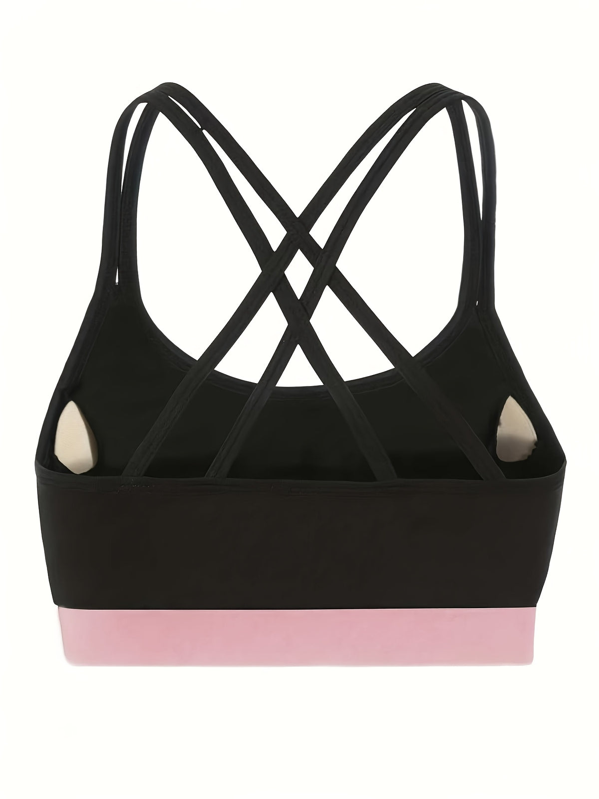Batwing Hoodie & Cross Back Bra 3 Piece Set - Black Pink