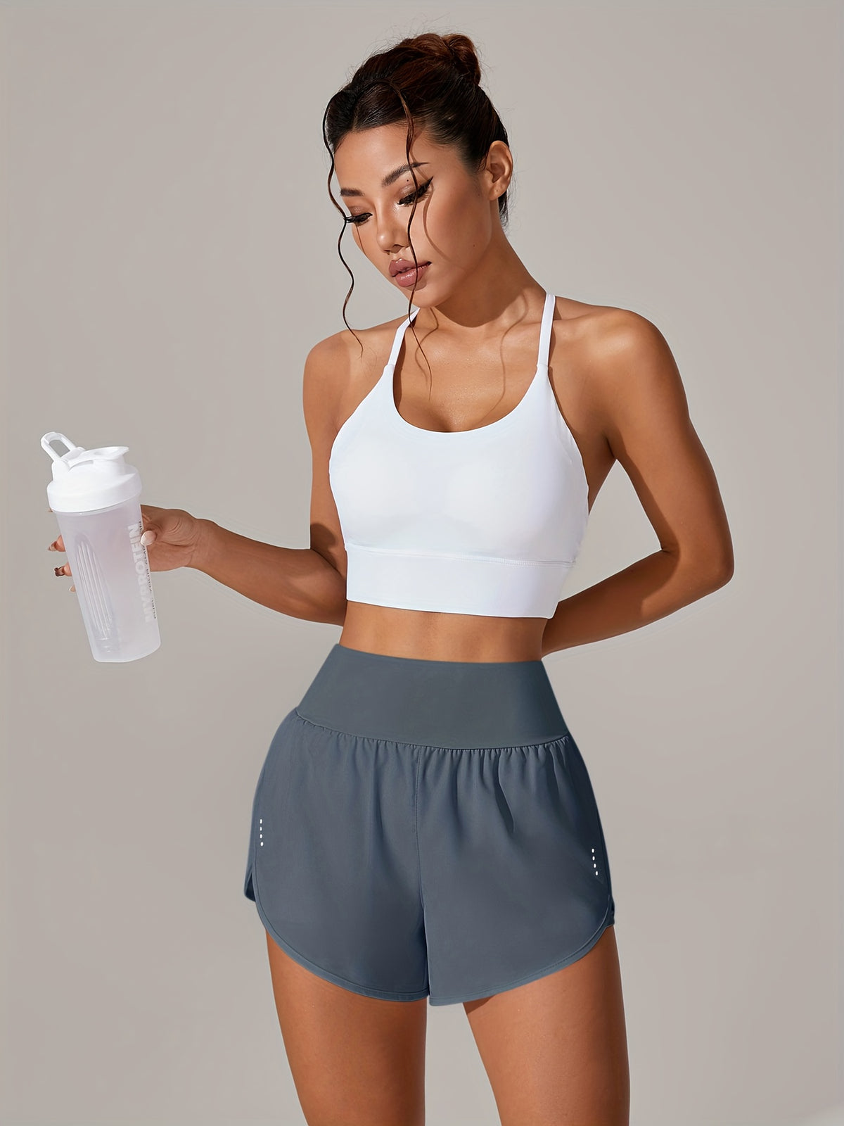 Loose Fit Yoga Shorts - Grey