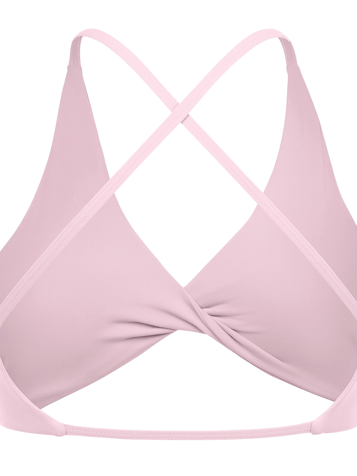 V-Neck Strap Back Padded Sports Bra - Hot Pink