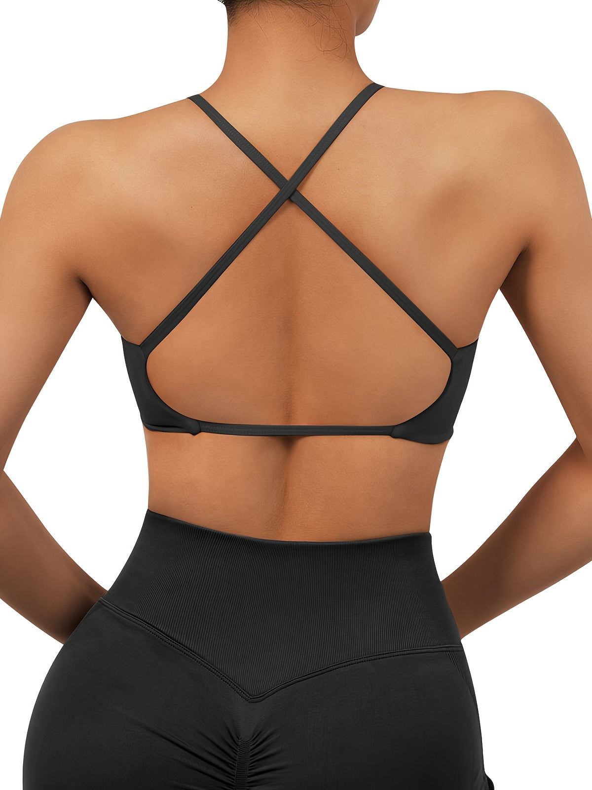 2 Pack V-Neck Shockproof Sports Bras - Rose