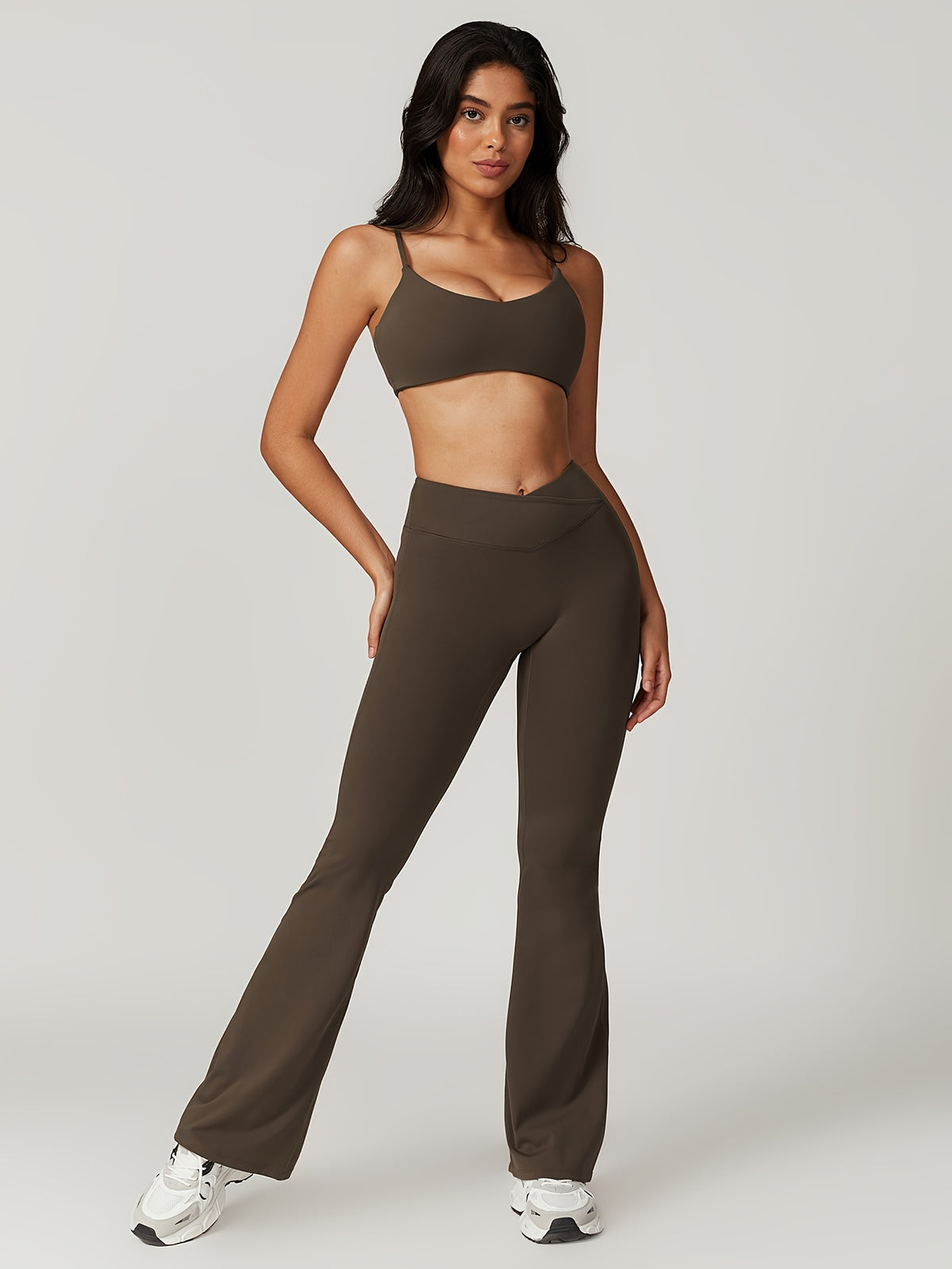 Cropped Cami & Pants Set - Coffee
