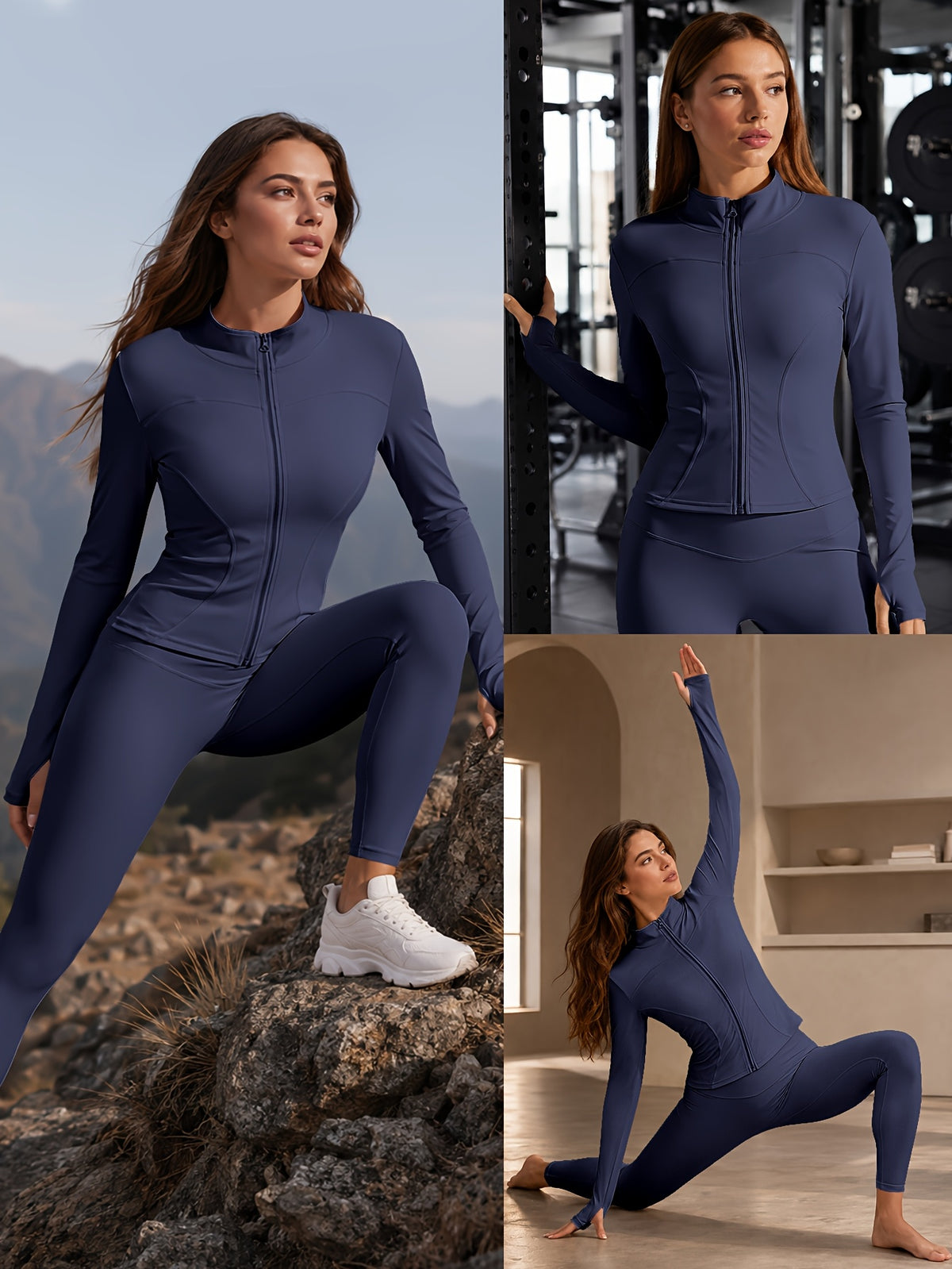 Quick Dry Long Sleeve Sports Jacket - Blue