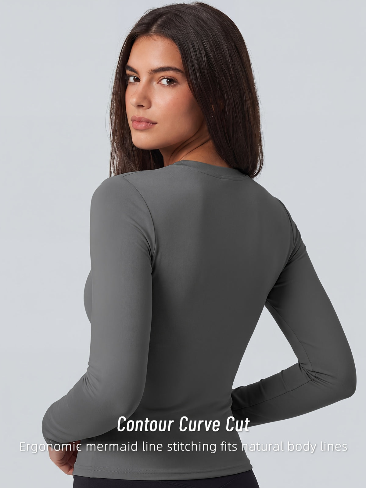 Full Length Compression Long Sleeve Top - Grey
