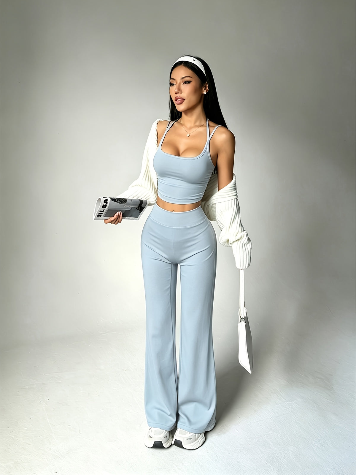 Camisole & Wide Leg Pants Set - Sky Blue