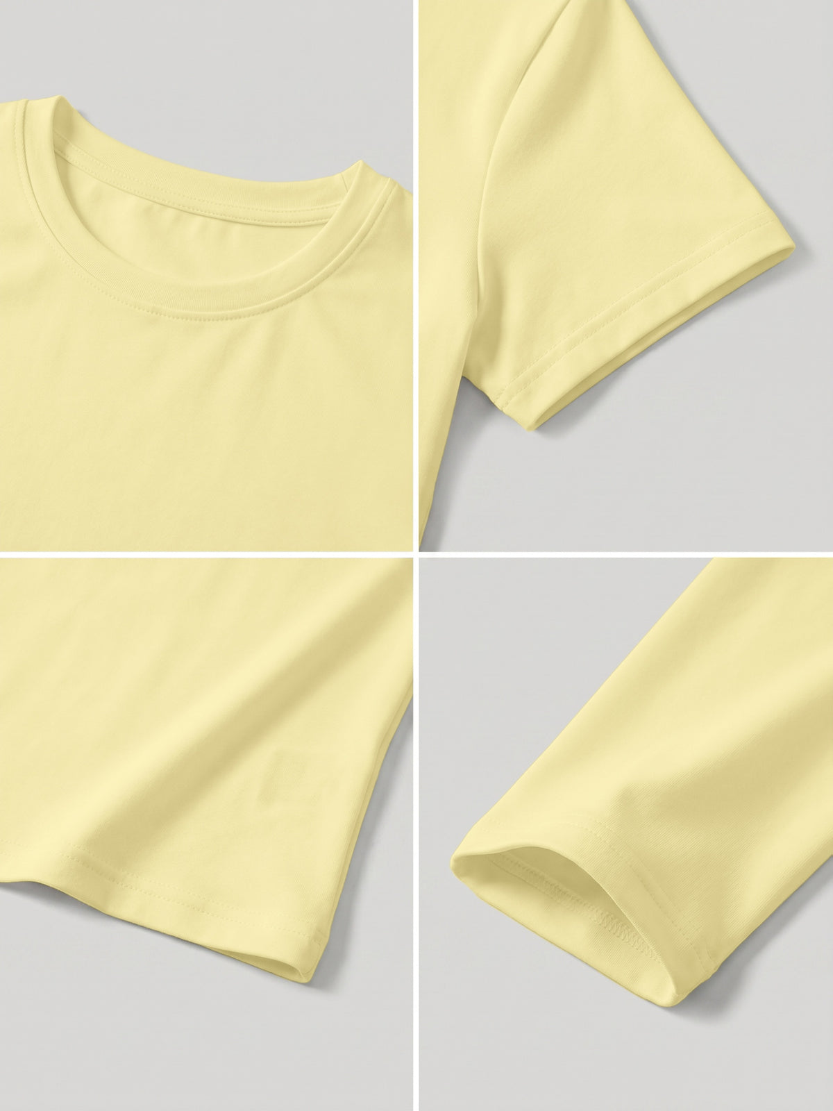 Round Neck Top & Tummy Tuck Leggings Set - Yellow