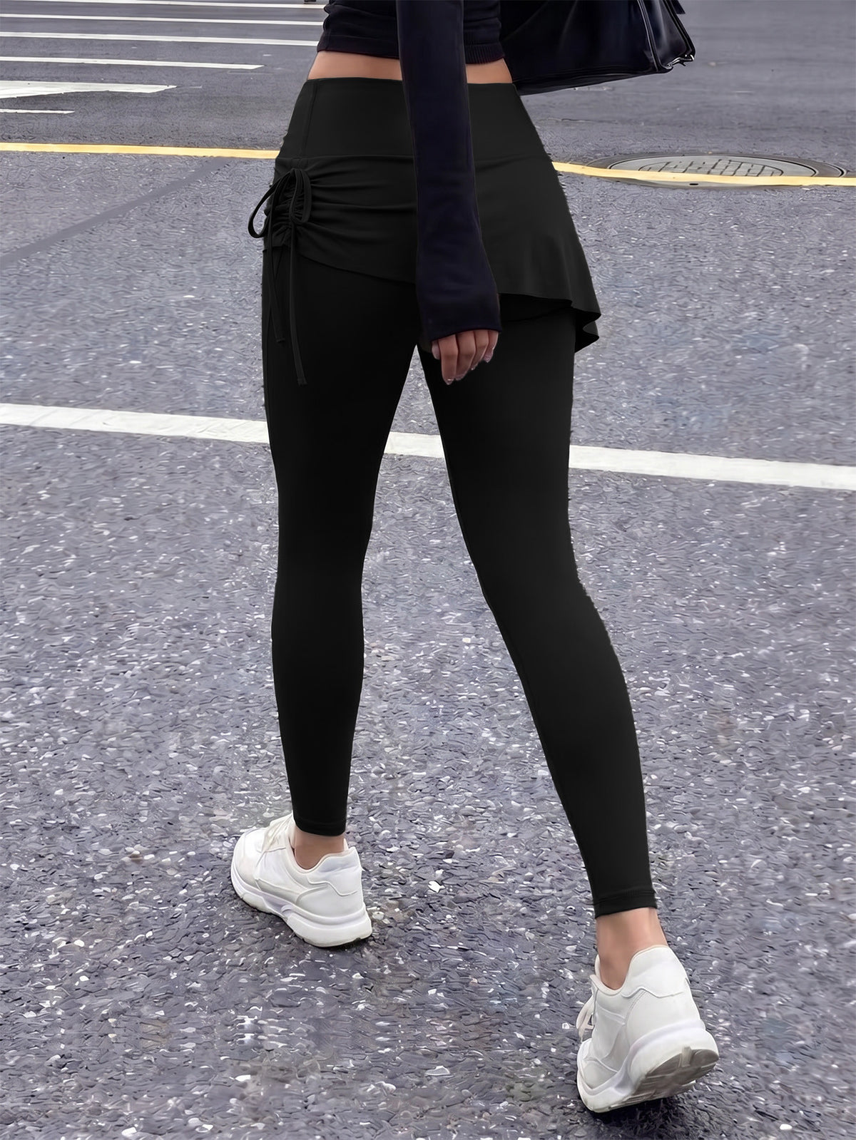 3 Pack Drawstring Skirted Leggings - Black