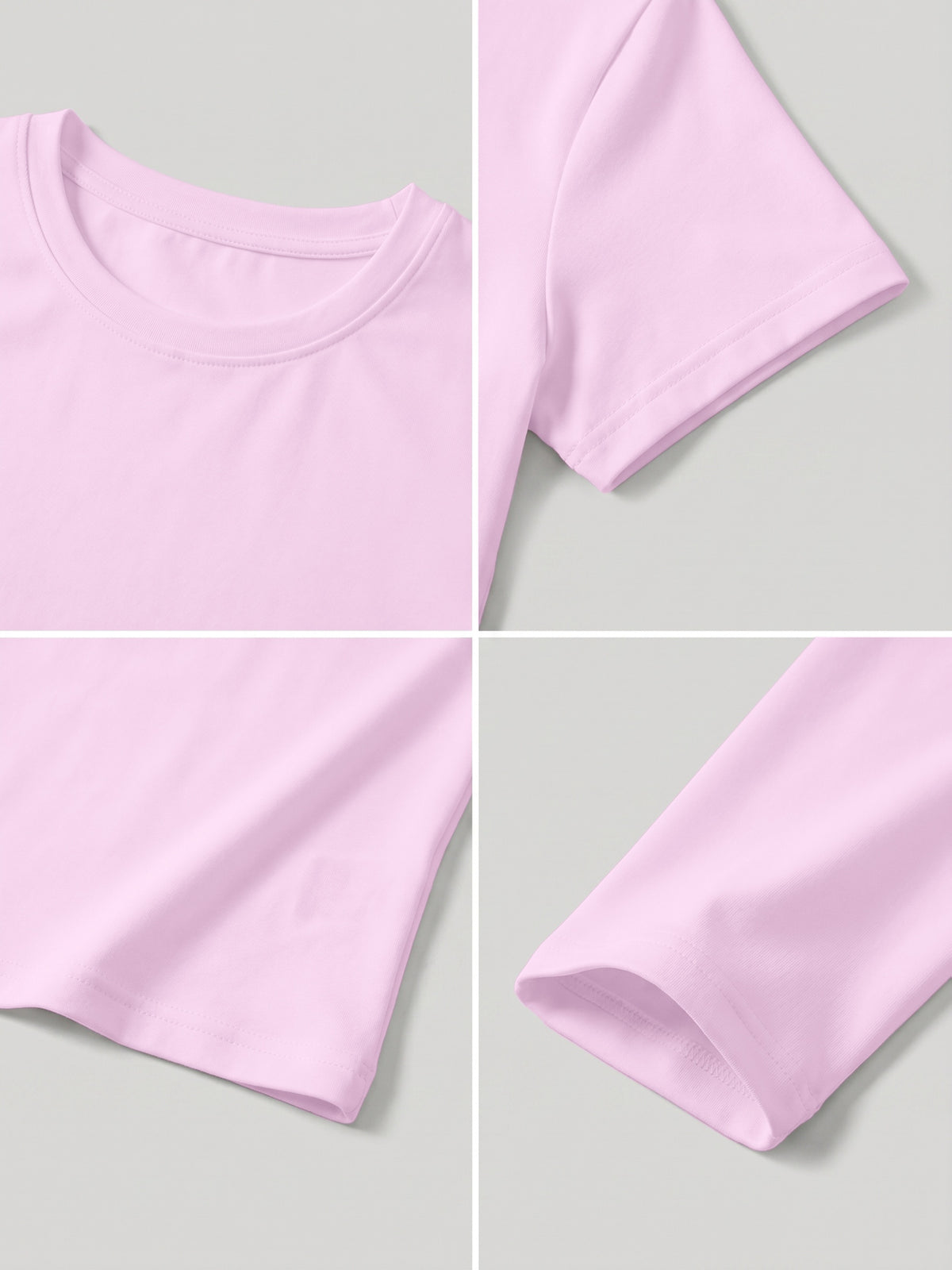 Round Neck Top & Tummy Tuck Leggings Set - Pink