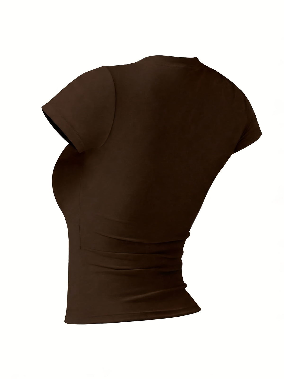 Slim Fit Short Sleeve Sports Tee - Coffee