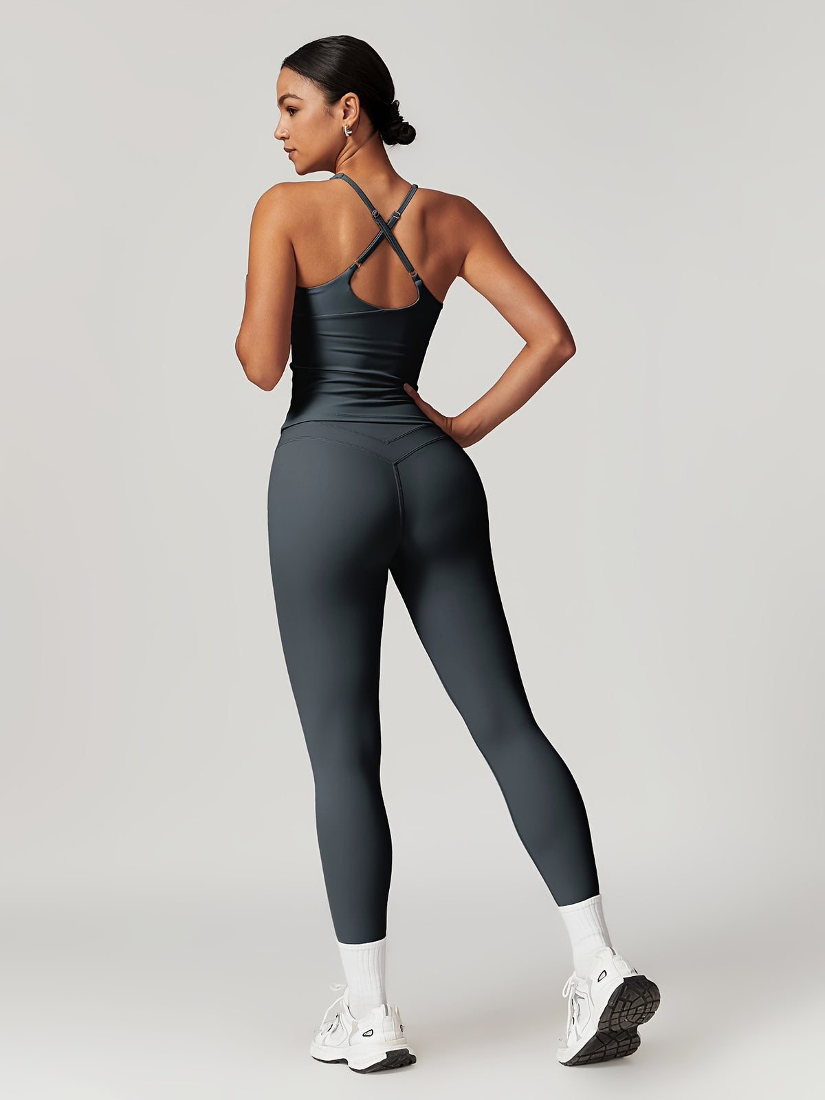 Strappy Tank & Pants Set - Slate Grey