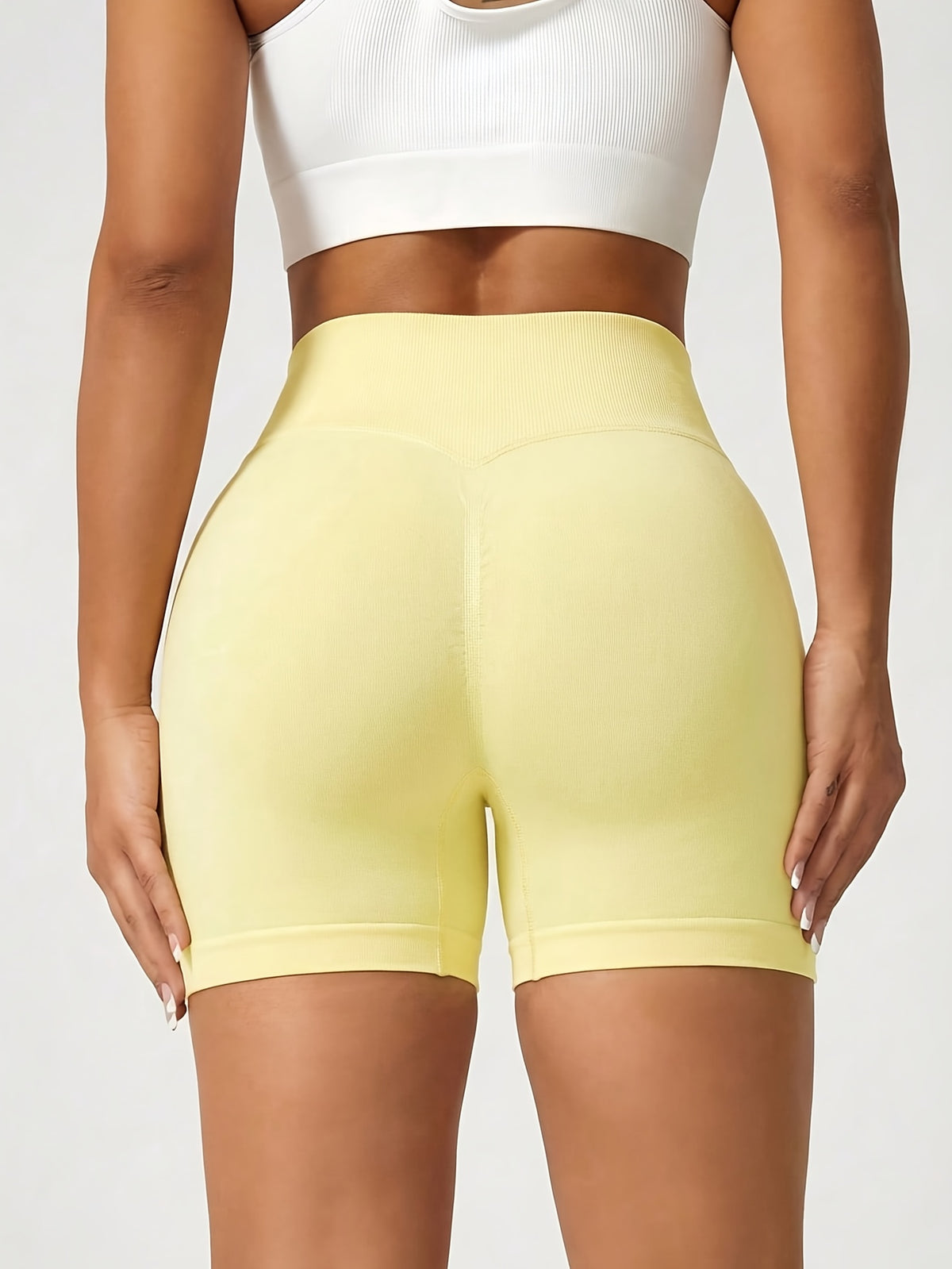 Scrunch Butt Sculpt Shorts - Lemon Yellow