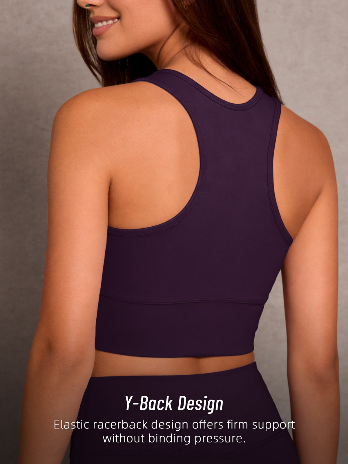 Open Back Padded Sports Tank - Deep Purple
