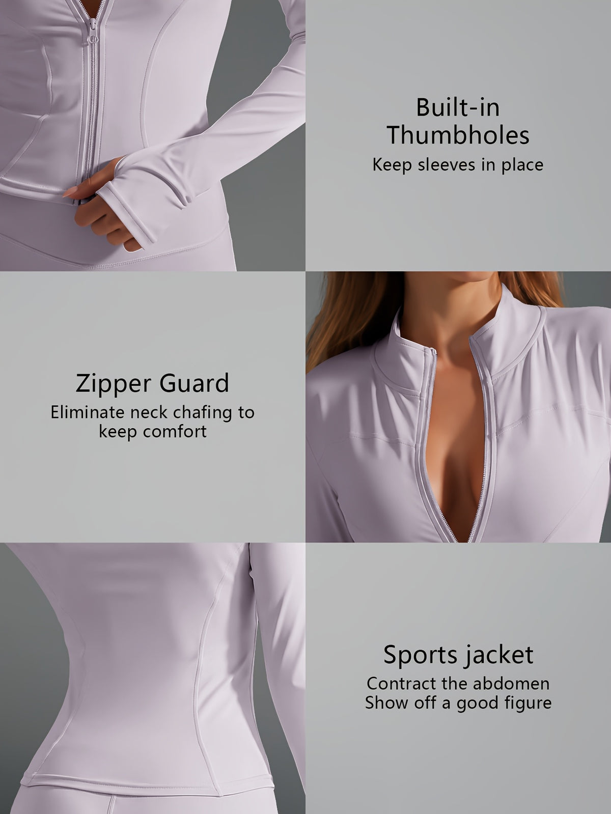 Quick Dry Long Sleeve Sports Jacket - Purple