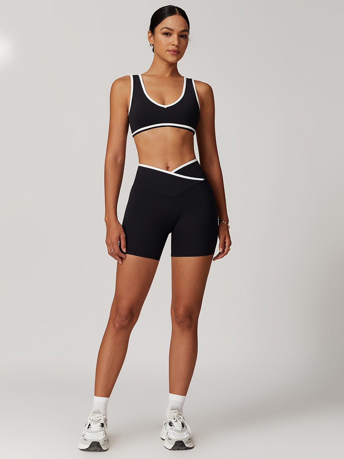Fitted Tank & Shorts Set - Black