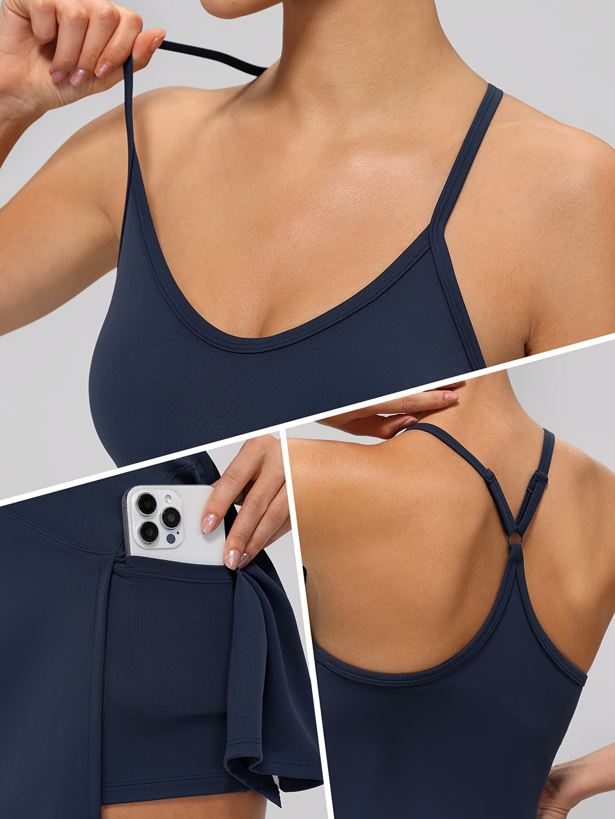 Strappy Athletic Dress - Badge Blue