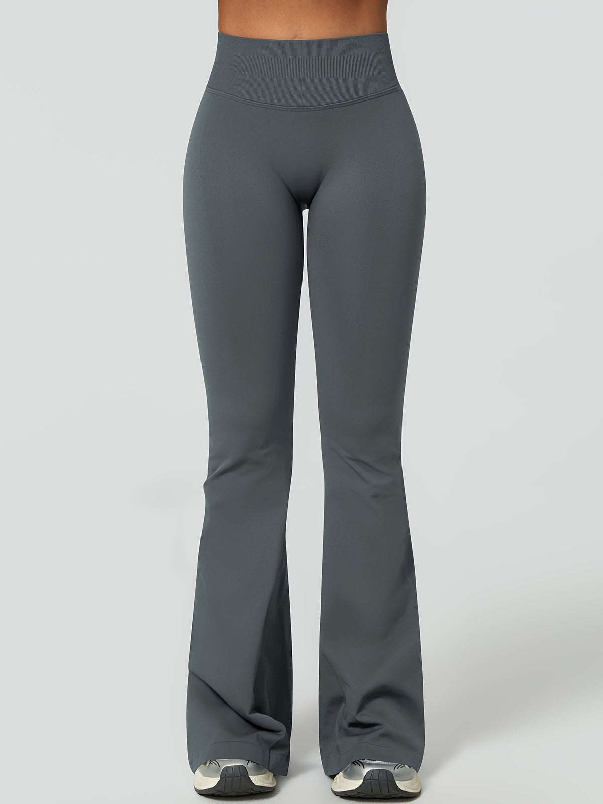 2 Pack High Waist Flare Leggings - Navy & Dark Grey