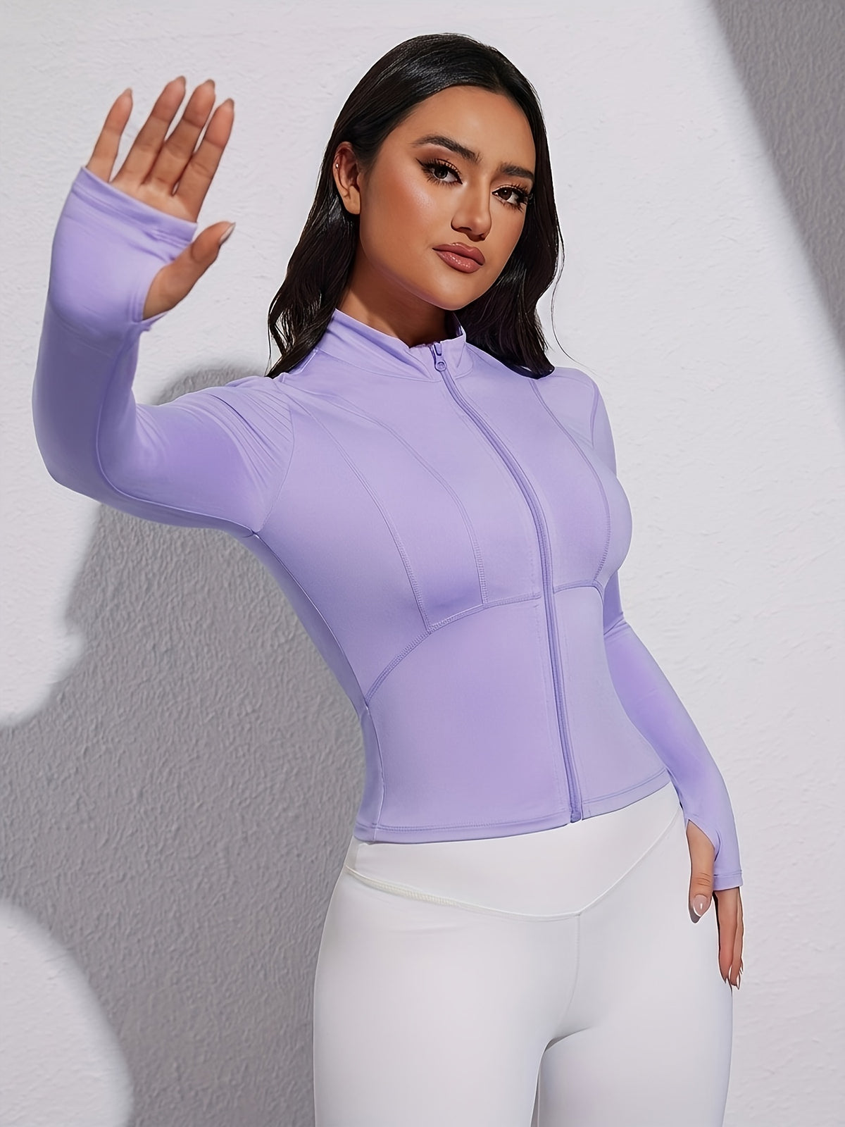 Zip Up Sports Jacket - Light Purple