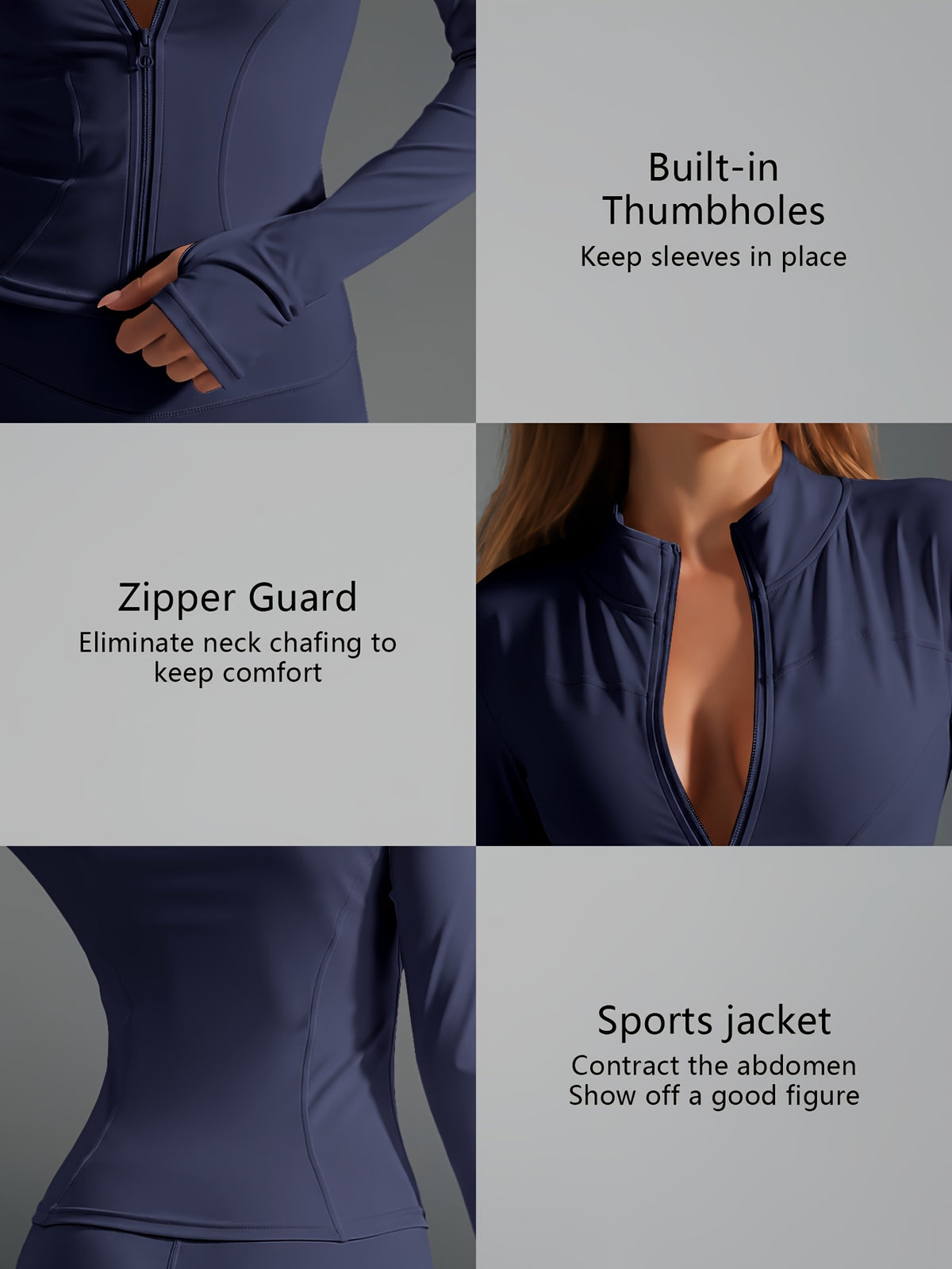 Quick Dry Long Sleeve Sports Jacket - Blue