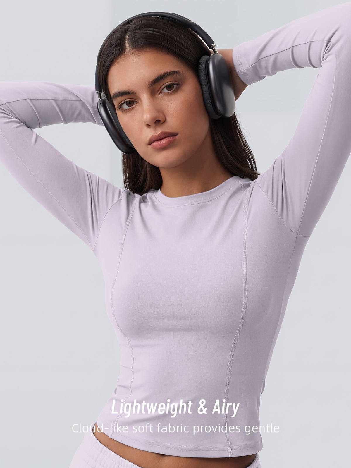 Full Length Compression Long Sleeve Top - Light Purple