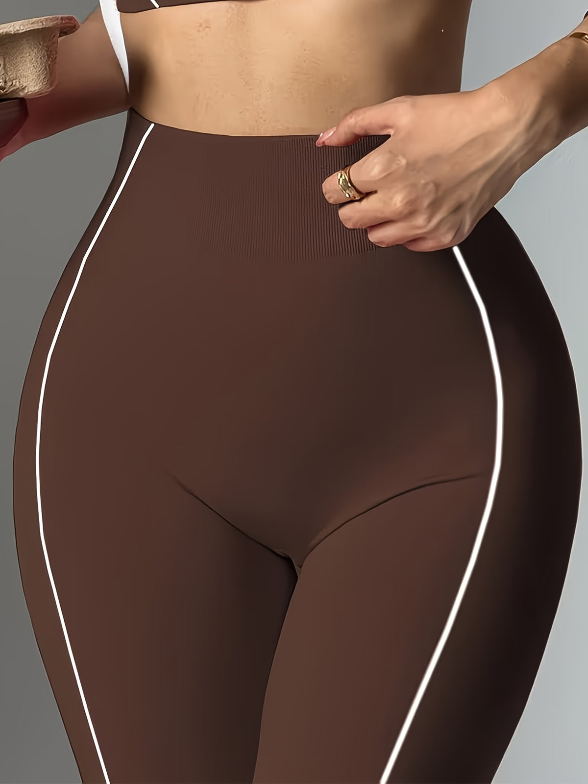 Tummy Control Butt Lift Yoga Leggings - Coffee