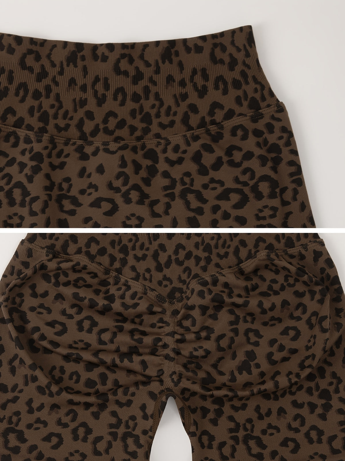 Leopard Tee & Biker Shorts Set - Brown
