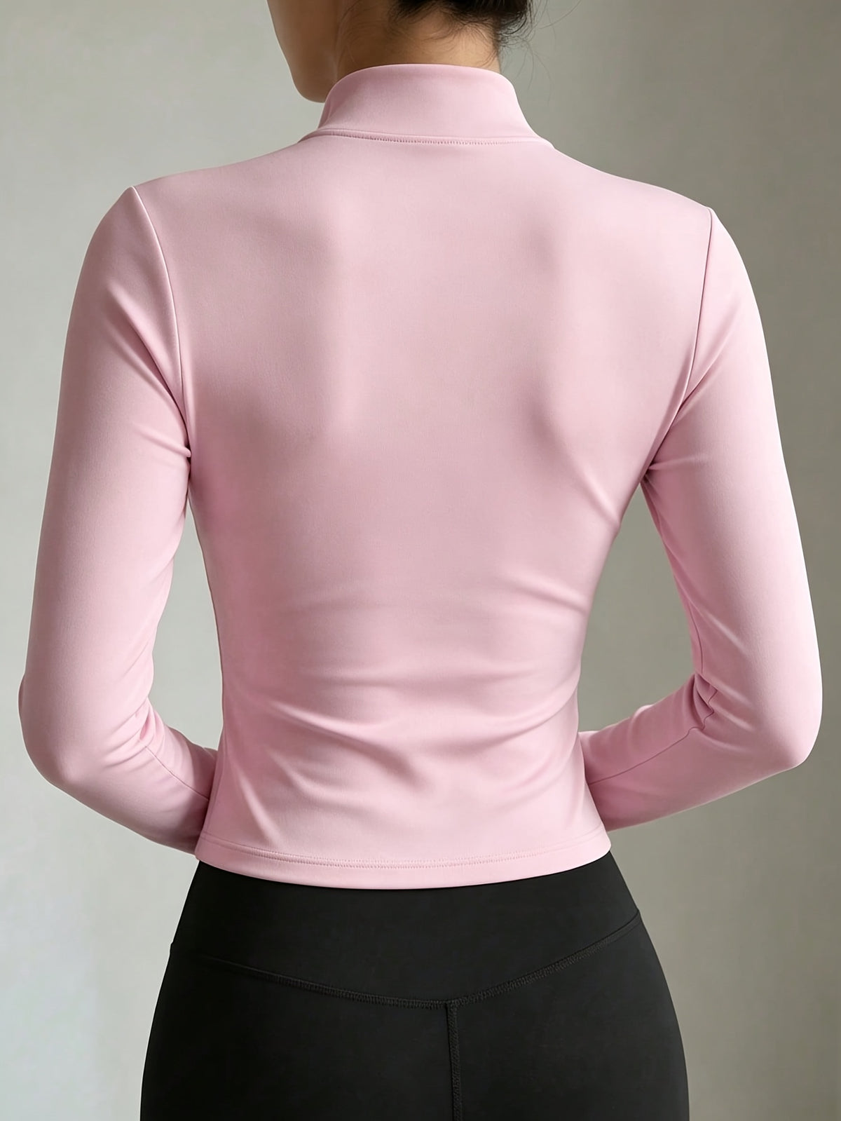 Waist Cinching Thumbhole Zip Jacket - Pink Red