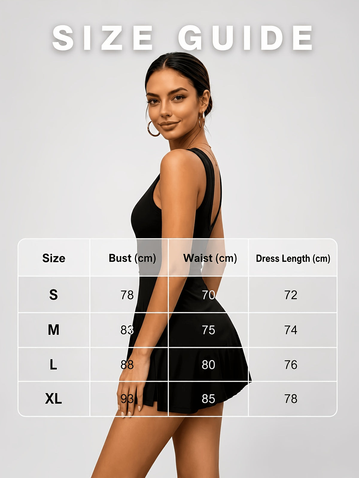 2-in-1 Side Tie Wrap Tennis Dress - Black