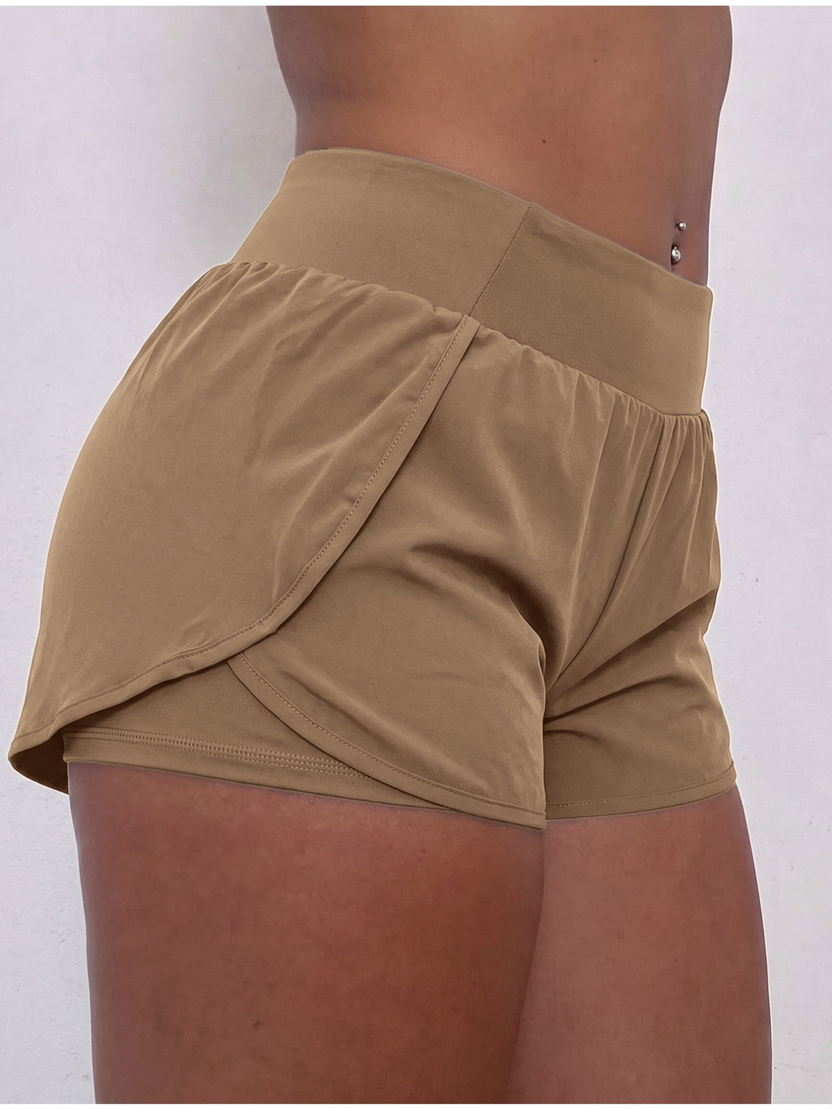 Pocket 2-in-1 Anti-Peek Sport Skort - Brown
