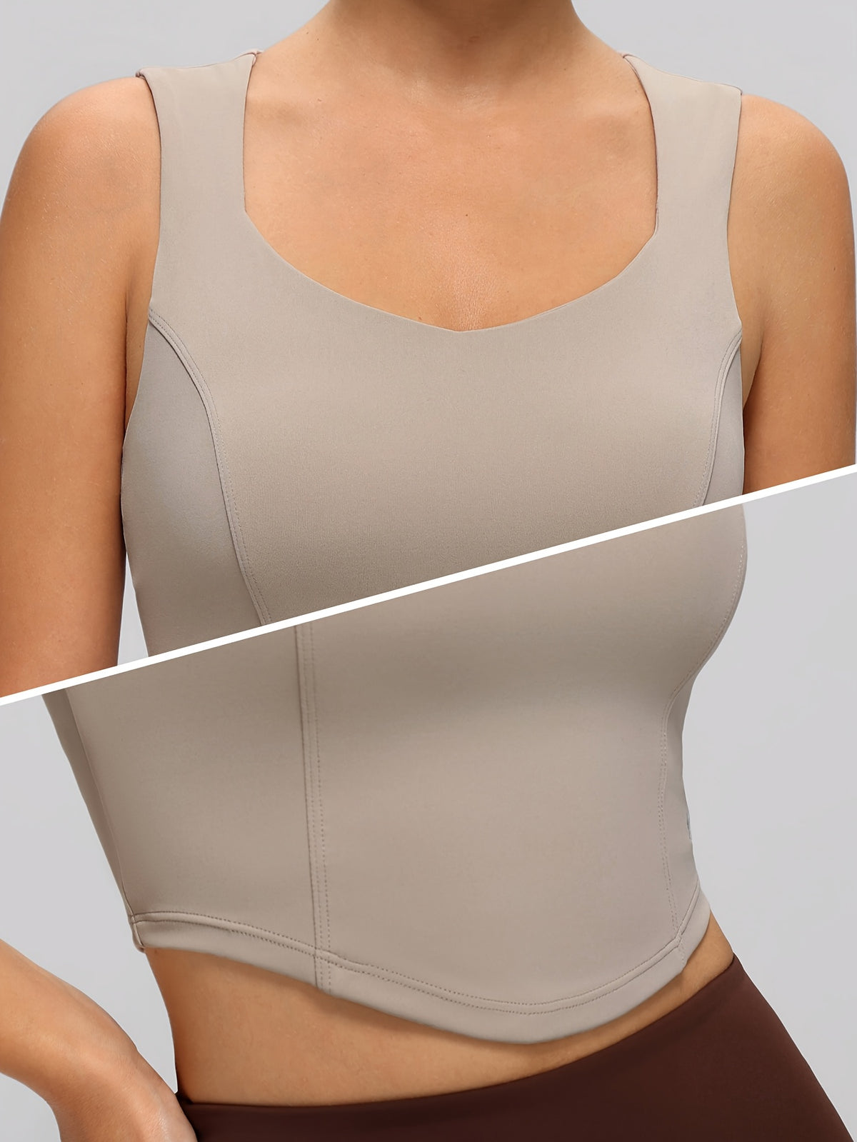 Cropped Yoga Cami - Khaki