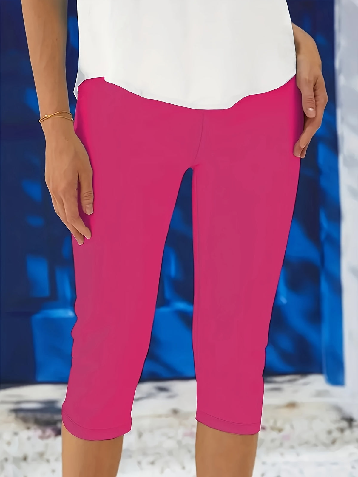 Casual Sports Yoga Capri Pants - Rose