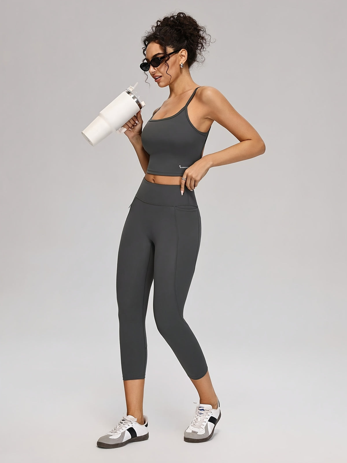 Lightweight Cami & Pants Set - Lead Grey