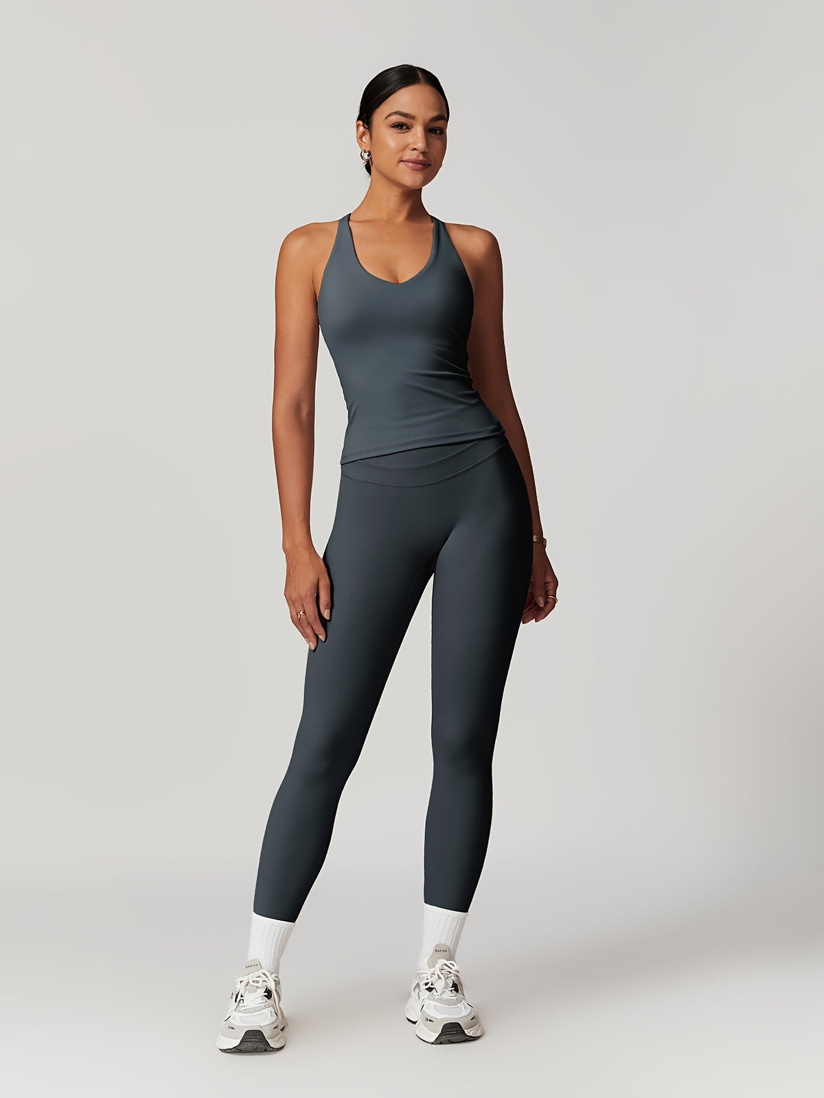 Strappy Tank & Pants Set - Slate Grey