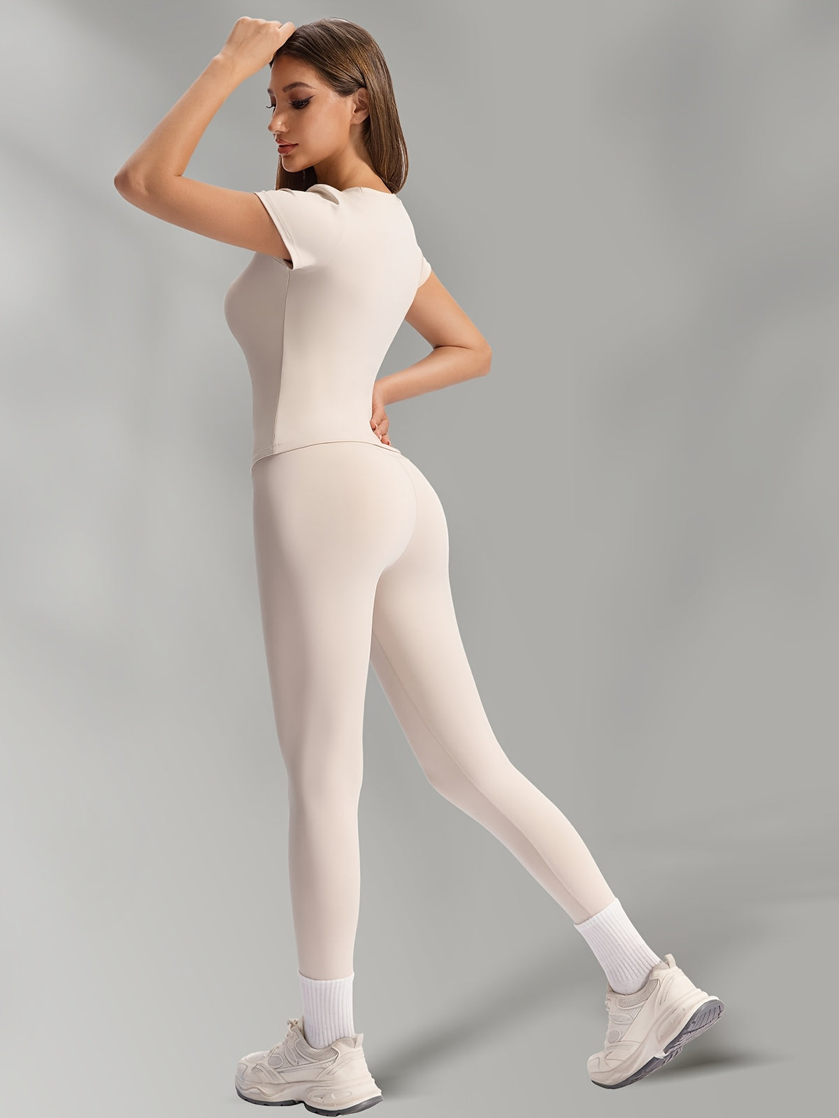 Buttery Soft High Waist Leggings - Beige