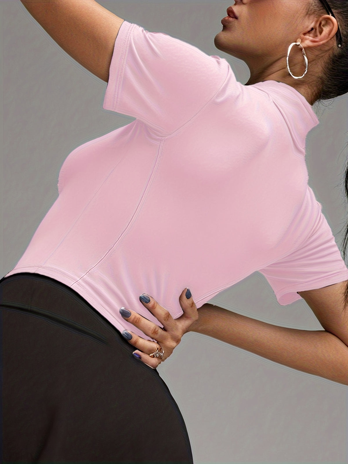 Short Sleeve Cropped Zip Jacket - Pink