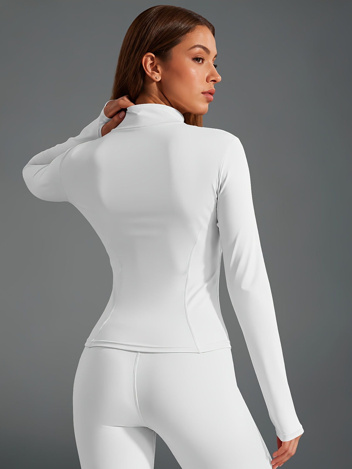 Quick Dry Long Sleeve Sports Jacket - White