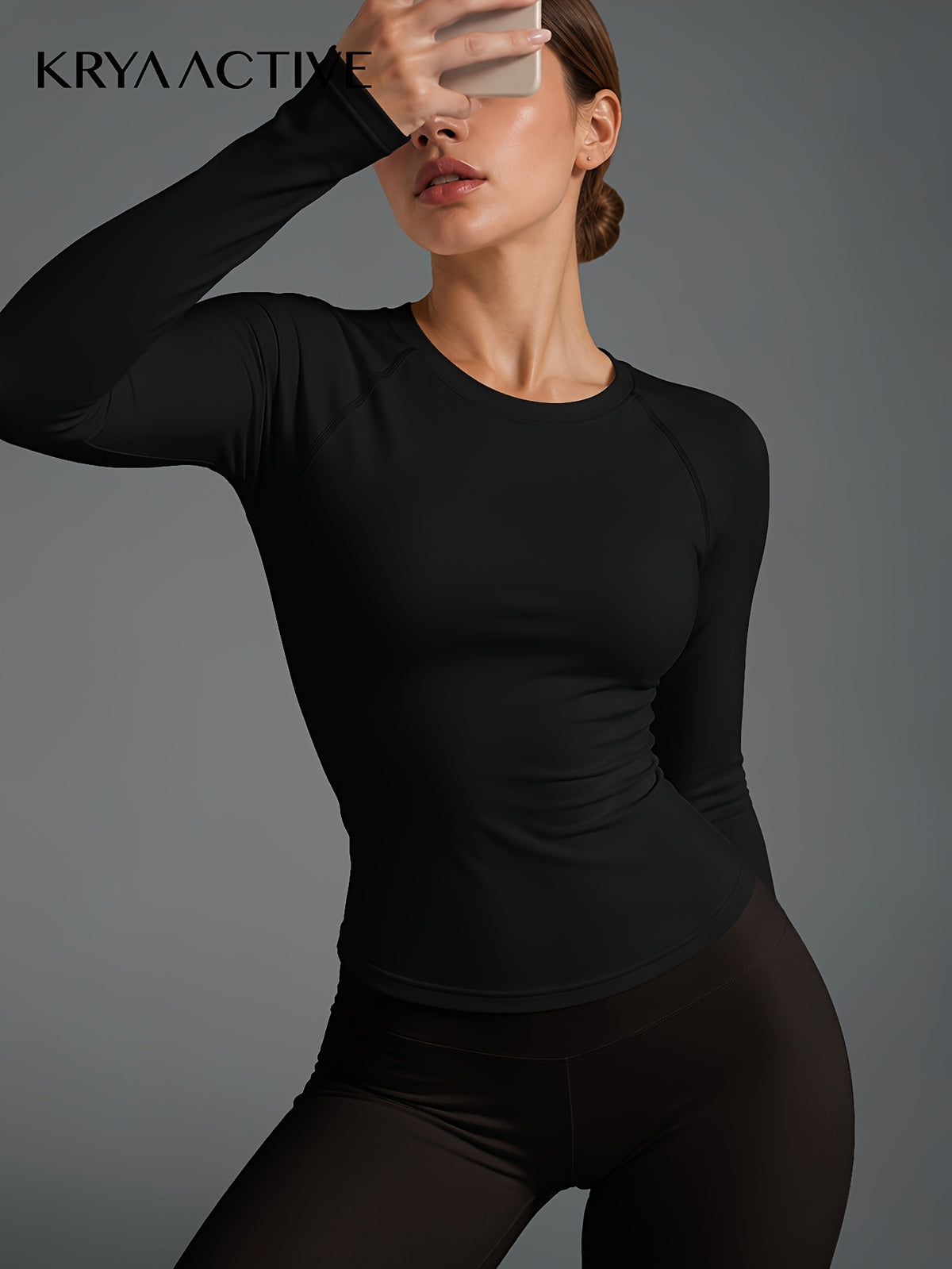 Raglan Thumbhole Base Layer Top - Black