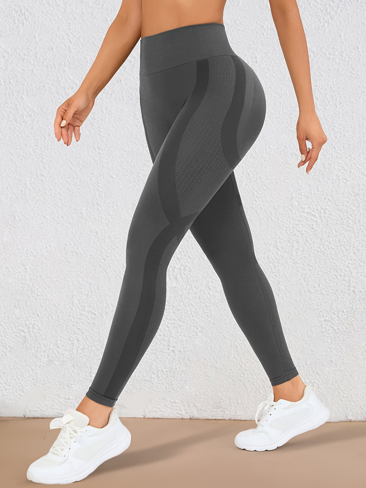 Wide Waistband Lifting Leggings - Dark Grey