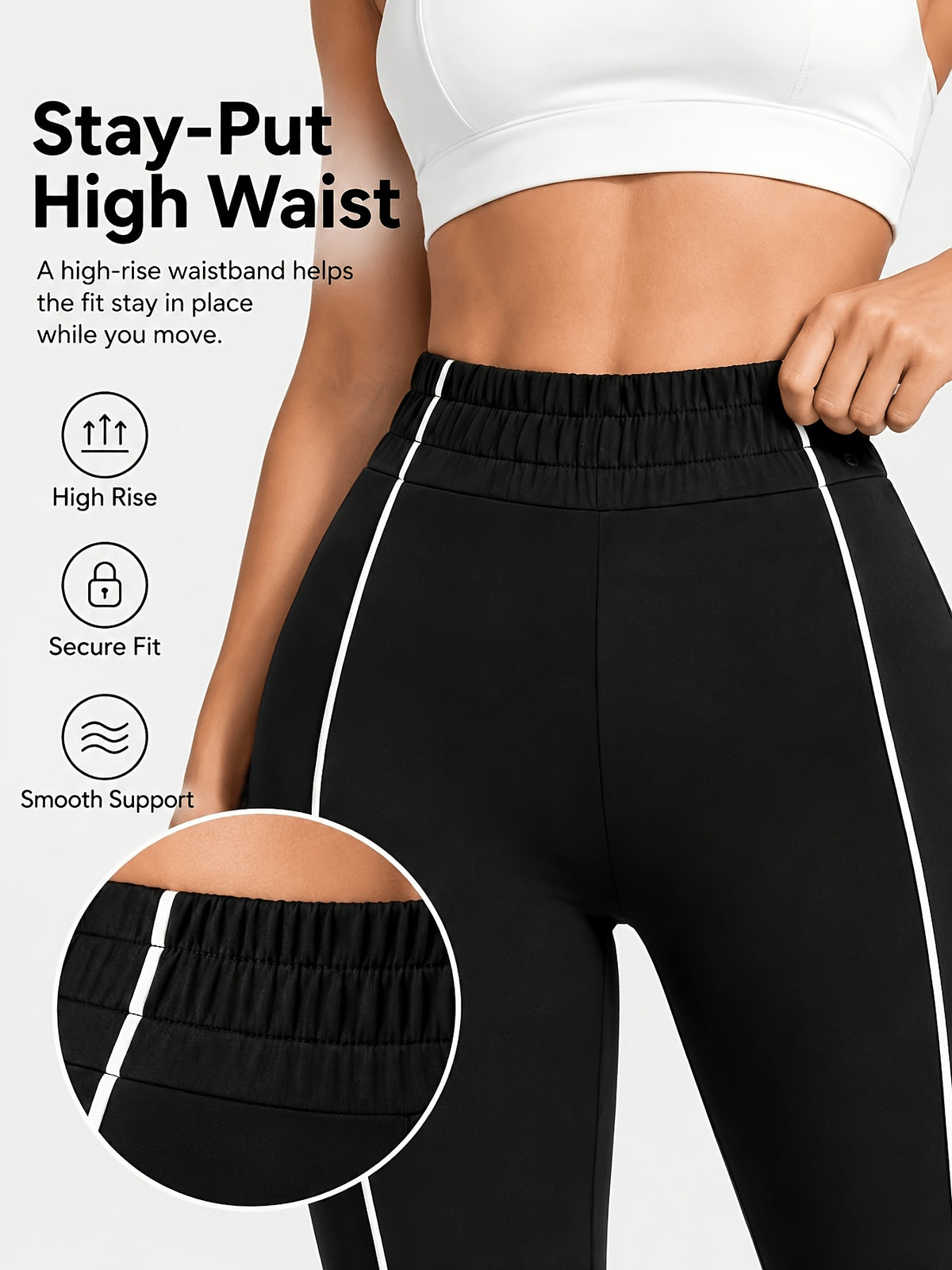 Front Split Hem Ruched Flare Pants - Black