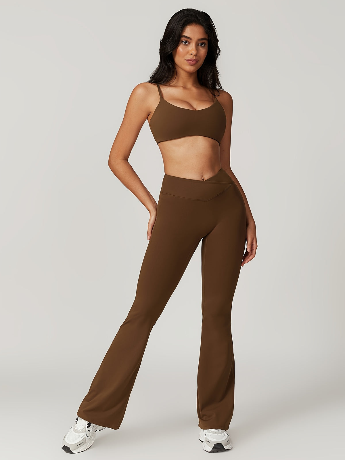 Cropped Cami & Pants Set - Olive Brown