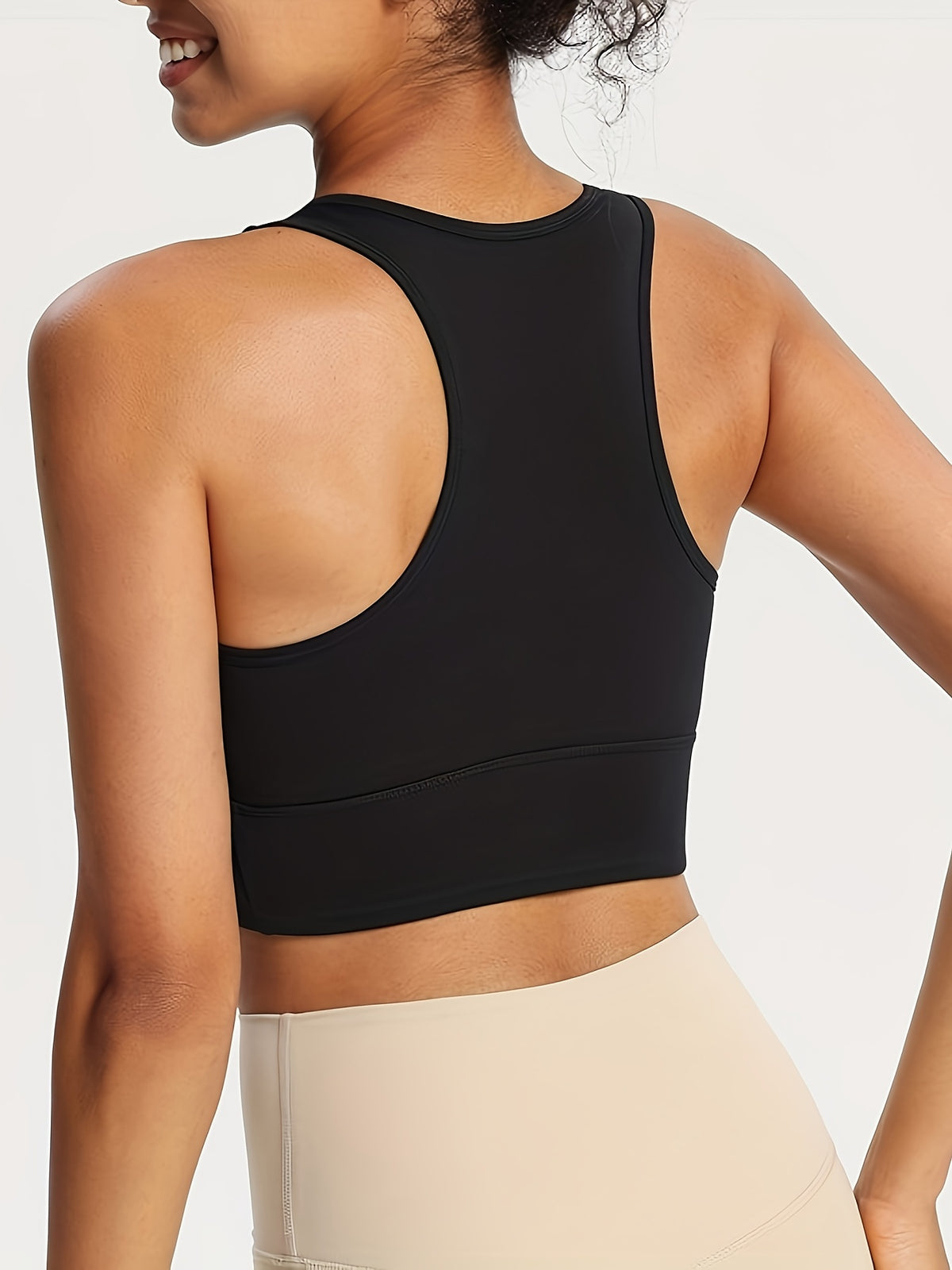 Seamless Yoga Bra Vest Top - Black