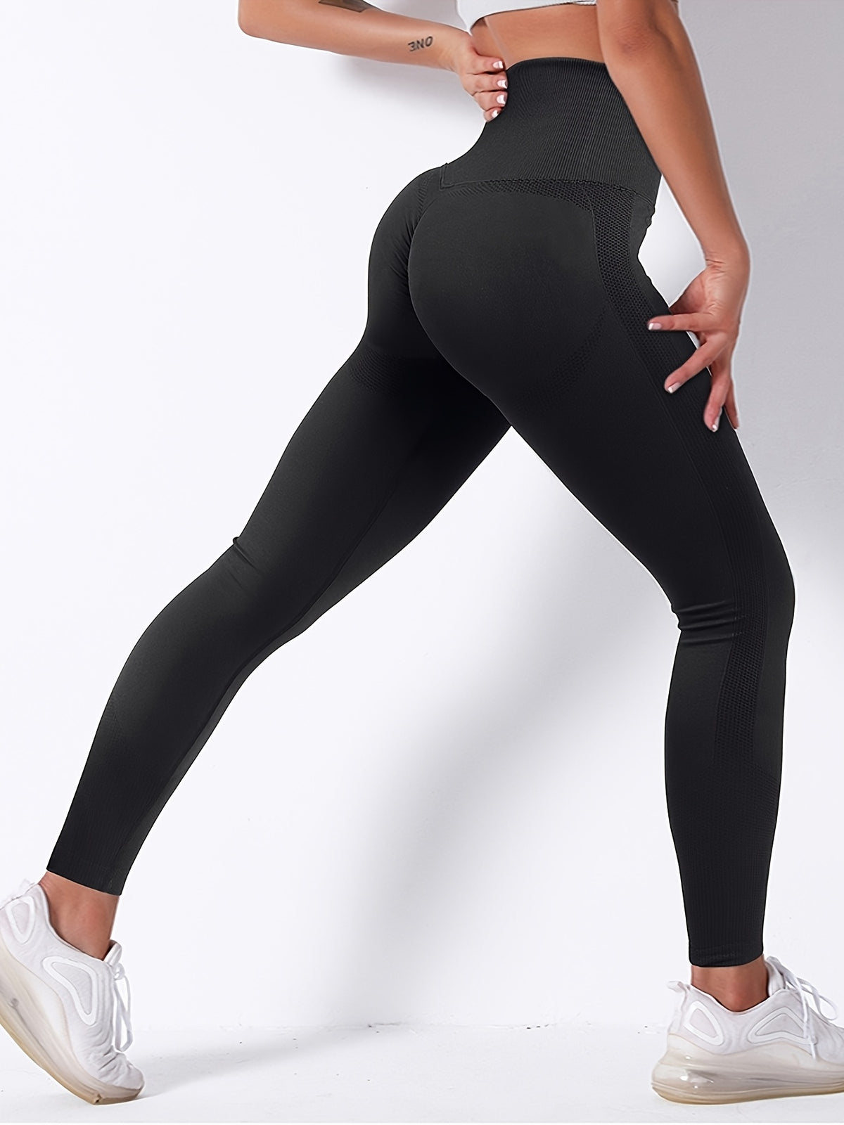 Seamless Tummy Control Butt Lift Leggings - Black