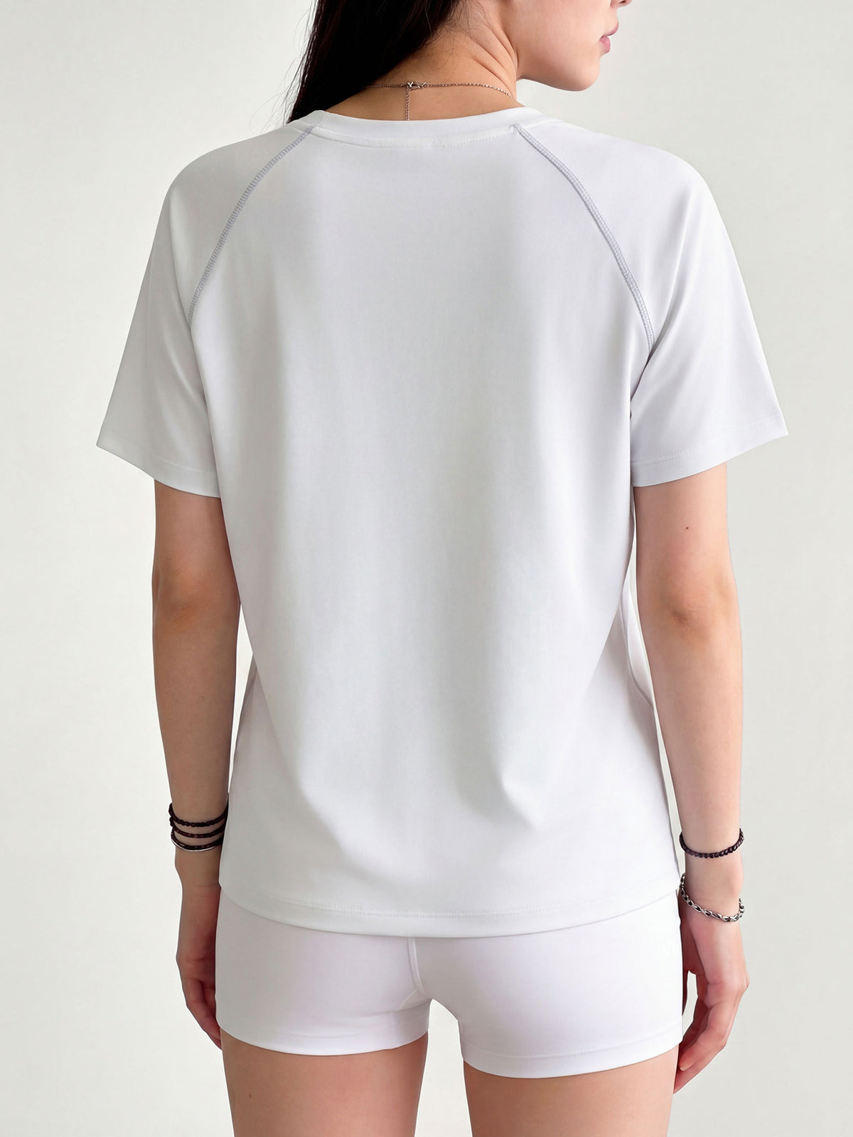 Quick Dry Short Sleeve Workout Tee - White