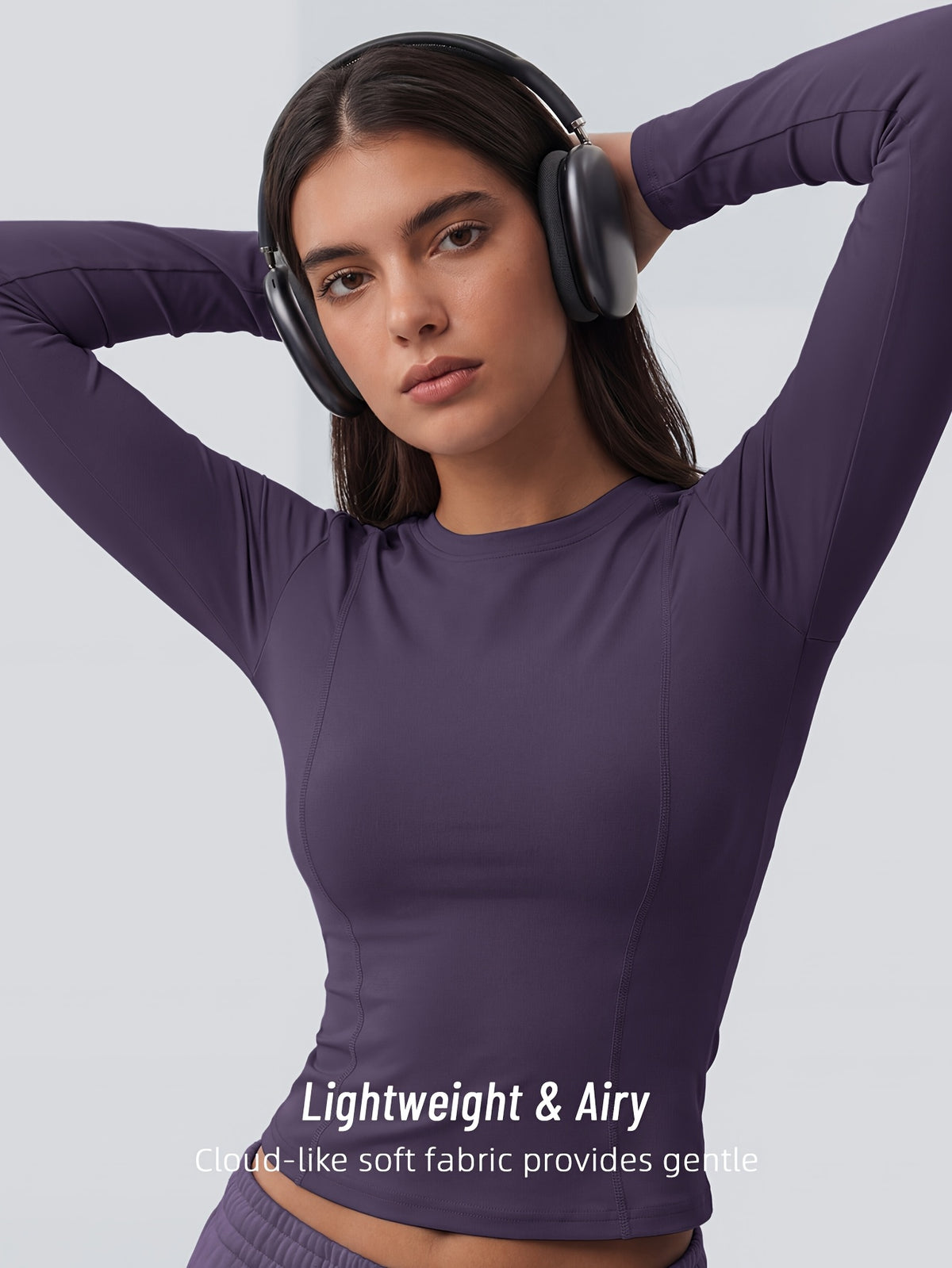 Full Length Compression Long Sleeve Top - Deep Purple