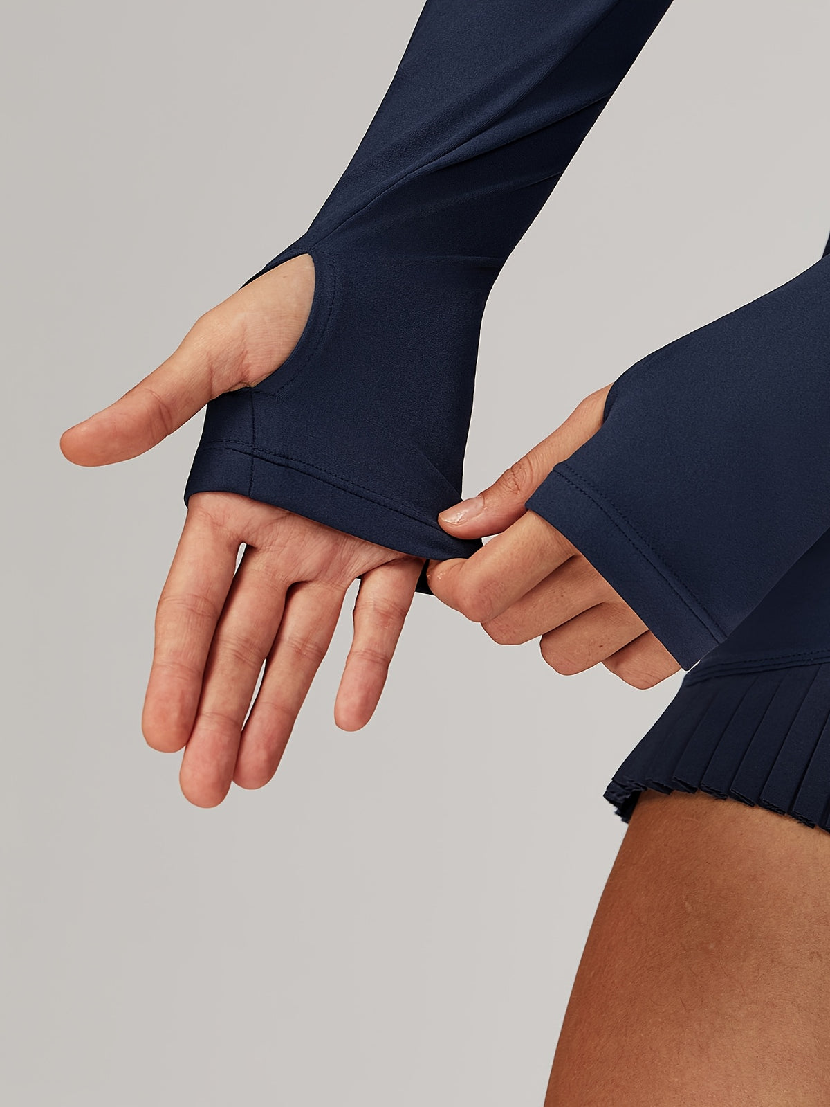 Collared Zip Tennis Dress - Navy