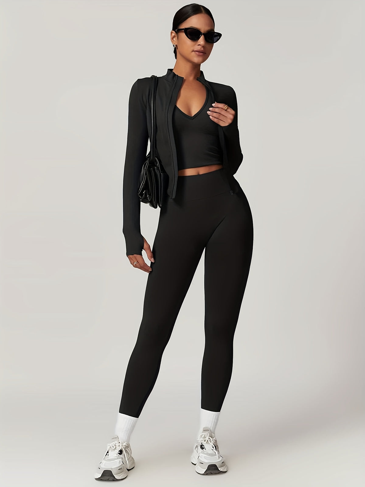 Seamless Top & Pants Set - Black