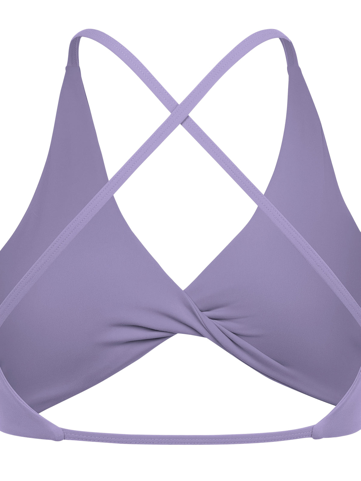 V-Neck Cross Strap Basic Sports Bra - Pale Pink